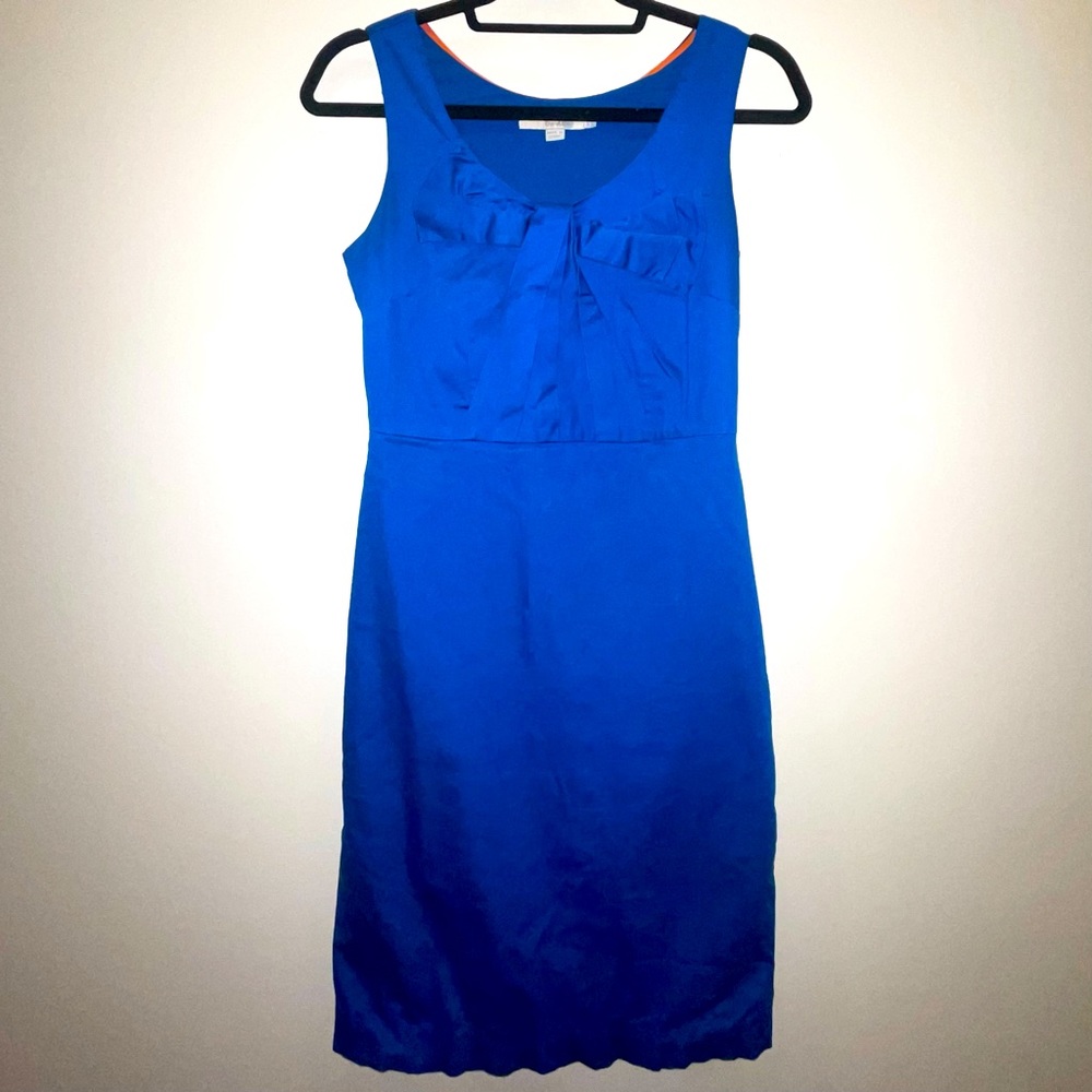 Royal blue Boden pencil dress with bow on front